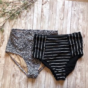 (2) Old Navy High waisted bikini bottoms